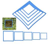 Bouée Flottante pour Aquarium - Acrylique - Corral de carrées - Lot de 5 Tailles (10 pièces) - Anneau Flottant pour Poissons - Contient des Flocons et des granulés - Ventouse Non Incluse dans