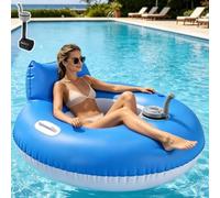 Bouée Gonflable avec Moteur, maniabilité sur 360°, autonomie 60min, capacité de Charge maximale 100kg(220lbs), for Lacs, rivières, Bains de Soleil, etc(Circle)