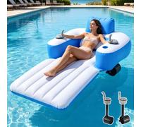 Bouée Gonflable avec Moteur, maniabilité sur 360°, autonomie 60min, capacité de Charge maximale 100kg(220lbs), for Lacs, rivières, Bains de Soleil, etc(Elongated)