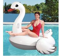 Bouée gonflable Cygne XXL Bestway - Vinyle résistant - Poignées robustes - Capacité de charge 90kg