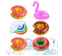 Bouée gonflable donut marron Ø 120 cm avec morsure - anneau de natation piscine & eau avec porte-boisson
