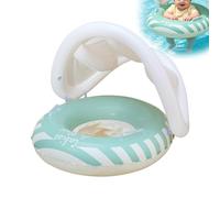 Bouée Gonflable Enfant avec Auvent, Siège Anneau Piscine Bébé Anti-Bascule, 55cm PVC, Protection UV, pour Plage Vacances Extérieur 0-4 Ans, Canopée Amovible Démontable