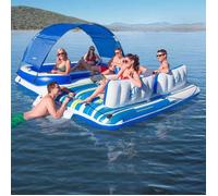 Bouée gonflable île flottante Bestway Hydro-Force pour 6 personnes avec pare-soleil et sac isotherme