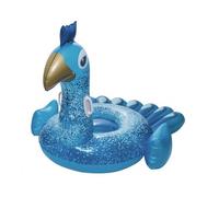 Bouée gonflable Paon royal - MEDIA WAVE STORE - 198x164 cm - Vinyle résistant sans phtalates - Bleu