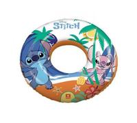 Bouee Gonflable Ronde 50 Cm Enfant, Stitch Disney - Anneau Natation, Flotteur - Piscine Et Mer - Set Accessoire Et Carte