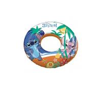 Bouee Gonflable Ronde 50 cm Enfant, Stitch Disney - Anneau Natation, Flotteur - Piscine et Mer - Set accessoire et carte