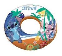 Bouee gonflable ronde 50 cm enfant stitch disney - anneau natation flotteur - piscine et mer - set accessoire et carte