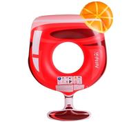 Bouée Gonflable Ronde Xxl Pour Piscine & Plage Ultra Confort, Flotteur Deluxe - Cocktail Passion Ø158cm - Rouge