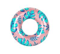 Bouée Gonflable Ronde XXL pour Piscine & Plage Ultra Confort, Flotteur Deluxe - Plantes Tropicales ø108cm