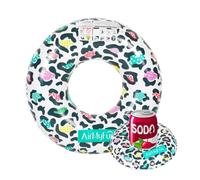 Bouée Gonflable Xxl Et Porte Boisson Gonflable Pour Piscine & Plage - Pack Evasion Leopard - Multicolore