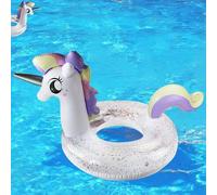 Bouée Licorne, Licorne Anneau de Natation, Flotteur de Piscine Gonflable avec Paillettes, Unicorn pour Adultes et Enfants Bouée d'été Eau Jouet (B)
