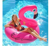 Bouée matelas gonflable piscine et plage - Flamant rose - PVC - 200 x 95 cm - Pour adultes et enfants