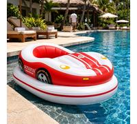 Bouée Motorisée Électrique Pour Adultes, Fauteuil Piscine Motorisé Avec Commande Par Joystick+Batterie 2600 Mah, Autonomie 40 À 60 Minutes, Bateau Tamponneur Électrique Gonflable Red-1battery