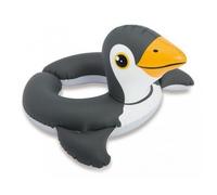 Bouée Pingouin avec tête Animal 64 x 64 cm - Enfant 3-6 Ans - Set Jeu Piscine + Carte Tigre - Plage - mer - Jeu de Plein air - Eau
