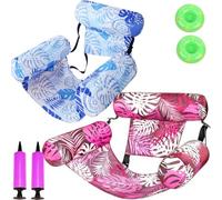 Bouee Piscine Adulte 4 en 1 - Fauteuil Gonflable Piscine et Matelas Gonflable Piscine, Hamac Piscines Pliable avec Dossier Confortable, Flotteur Piscines Idéal pour Été, Plage et Vacances (G)