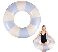 Bouee Piscine Adulte Anneau de Natation Bouée Gonflable Bouée d'été Eau Jouet Bouée Piscine pour Les Adolescents et Adultes Bouée Gonflable Rétro Rayée en PVC Bouée Piscine, Diamètre Gonflé 75cm