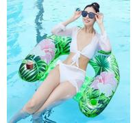 Bouée Piscine Adulte, Flotteur Gonflable de Piscine avec Porte-gobelets, Flottantes Hamac d’Eau Plage, Fauteuil Transat Piscine Gonflables pour Fête Plage Vacances