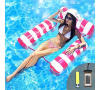 Bouee Piscine Adulte, Hamac Flottant Matelas Piscine Gonflable Siege Piscine Transat (Rose)