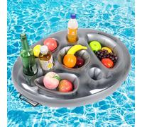 Bouee Piscine,Bar Flottant pour Piscine,Gonflable Porte Gobelet Piscine,Porte-gobelet Gonflable 2 en 1,Bar Flottant Piscine avec Corde Traction,Porte-Gobelet Flottant Portable pour Adultes Plateau
