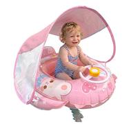 Bouée Piscine Enfant avec Auvent,Anneau De Natation Protection Solaire avec Volant - Flotteurs Piscine - pour Garçons Filles 6-36 Mois Tente Activités Aquatiques Plage
