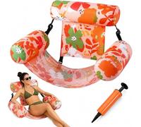 Bouée Piscine Matelas Gonflable Géant - 4 en 1 Hamac Flottant De Piscine pour Adultes Fauteuil Flottant avec Dossiers Confort Idéal pour Été, Plage Et Vacances, 76x40,5x61cm (L)