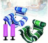 Bouée Piscine Matelas Gonflable Géant - 4 en 1 Hamac Flottant De Piscine pour Adultes Fauteuil Flottant avec Dossiers Confort Idéal pour Été, Plage Et Vacances, 76x40,5x61cm (Q)