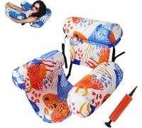 Bouée Piscine Matelas Gonflable Géant - 4 en 1 Hamac Flottant De Piscine pour Adultes Fauteuil Flottant avec Dossiers Confort Idéal pour Été, Plage Et Vacances, 76x40,5x61cm (M)