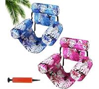Bouée Piscine Matelas Gonflable Géant - 4 en 1 Hamac Flottant De Piscine pour Adultes Fauteuil Flottant avec Dossiers Confort Idéal pour Été, Plage Et Vacances, 76x40,5x61cm (I)