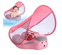 Bouee pour Bebe avec Parasol, Flotteur Piscine Bébé avec Siège De Sécurité Réglable Protection UV UPF50+, Toit Pare-Soleil Amovible Nouveau Mise À Niveau Bouée Bébé De 3 À 36 Mois, Non Gonflable
