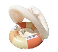 Bouee pour Bebe Parasol 18 Moi 4 an avec UPF50+ Auvent Amovible Siège Bain Bébé pour Gonflable Bouée De Natation, Piscine Empêcher Retournement Flotteur De Piscine pour Tout Petits