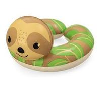 Bouee tete d'animal paresseux 50x46cm - natation enfant 3/6 ans - jeu piscine mer plage eau - set gonflable et carte animaux