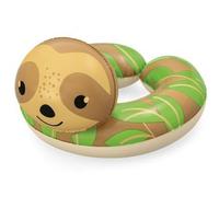 Bouee Tete d'animal Paresseux 50x46cm - Natation Enfant 3/6 Ans - Jouet Piscine, mer, Plage, Eau - Set Gonflable + Carte Animal