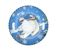 Bouées De Neige pour | Poignées Doubles Jouets d'hiver Résistants,Luges gonflables en PVC de Grande Taille avec décor Ours,pour Filles Garçons Famille Sport Camping Extérieur Parc Jardin