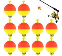 Bouées de pêche lestées pour la pêche | Dix boules flottantes en mousse pour la pêche | Forme ovale Bouton pression Bouée en mousse EVA Accessoires de pêche pour la brème, la perche, la truite