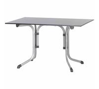 Bouelvard-Klapptisch 120x80cm Cadre en Acier Graphite Vivodur-Tischplatte Grise