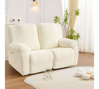 BOUFEIDA Lot de 6 Housses de Fauteuil de Relaxation 2 Place - Extensible - avec Poches - pour Fauteuil TV et Fauteuil de Relaxation - Antidérapante - Haute élasticité - avec Fond élastique
