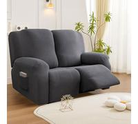 BOUFEIDA Lot de 6 Housses de Fauteuil de Relaxation 2 Place - Extensible - avec Poches - pour Fauteuil TV et Fauteuil de Relaxation - Antidérapante - Haute élasticité - avec Fond élastique