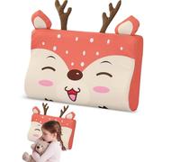 BOUFEIDA Oreiller Enfant, Oreiller Bébé pour Enfant à Mémoire de Forme, 46 x 26 x 7/5 cm, Respirant et Doux, Ergonomique pour Tout-Petit avec Taie d'oreiller Oreillers, Motif Petite Cerf