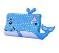 BOUFEIDA Oreiller Ergonomique À Mémoire De Forme - 46 X 26 X 5 Cm | Double Hauteur avec Noyau Ondulé, Housse en Tissu Soie Glacée Rafraîchissant, Respirant et Doux, Fermeture Éclair Métallique