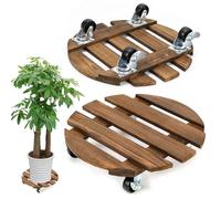 BOUFEIDA Porte Plante a roulettes, Lot de 2 Support Plante Roulette 30x30cm, Supports de Pots de Fleurs à roulettes, Plateau a Roulette Capacité de 100KG, Plateau Roulant pour Extérieur à Intérieur
