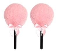 Bouffée de poudre pour le corps, 2 pièces applicateur de poudre pour le corps sucette, bouffées maquillage douces et confortables avec poignée pour femmes et filles.