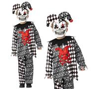 Bouffon Du Roi Déguisement Garçon Halloween Clown Costume + Masque