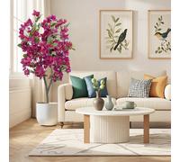 Bougainvillier artificiel, 120 cm de haut, arbre à fleurs artificielles, plante de bougainvillier avec fleurs pour la maison, le bureau, le jardin, la décoration intérieure et extérieure Description :
