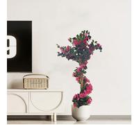 Bougainvillier artificiel de 125cm avec fleurs dans un pot en plastique pour la maison, décoration intérieure et extérieure