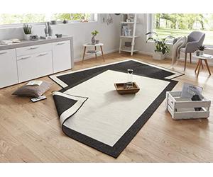 Bougari in- & Outdoor Panama Tapis réversible Noir/crème 160 x 230 cm
