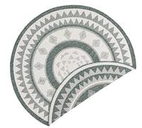 bougari Jamaica Tapis réversible pour l'intérieur et l'extérieur, Crème Verte., ø 140 cm
