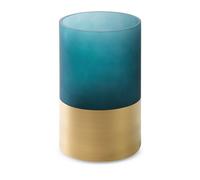 Bougeoir 15x25 Musa 7 bleu foncé verre d'art doré Edition limitée Eurofirany
