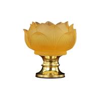 Bougeoir à Manchon Bougeoir en Verre Ancien, bougeoir décoratif Forme de Lotus, for la Maison(Yellow)
