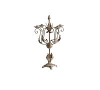 Bougeoir à Manchon Chandelier rétro à Quatre têtes en Fer Ancien, Accessoire de Photographie Noël for Table Manger, décoration séjour chez l'habitant(Grigio)