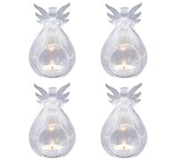 Bougeoir Ange | Photophores en Verre Transparent en Forme d'ange pour Bougie Chauffe-Plat | photophore Vase à Fleur en Verre Motif Angel pour Sapin de Noël, fête de Mariage, décoration de Jardin